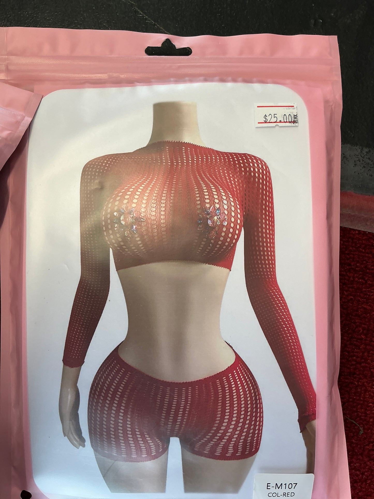 Mesh crop top and shorts