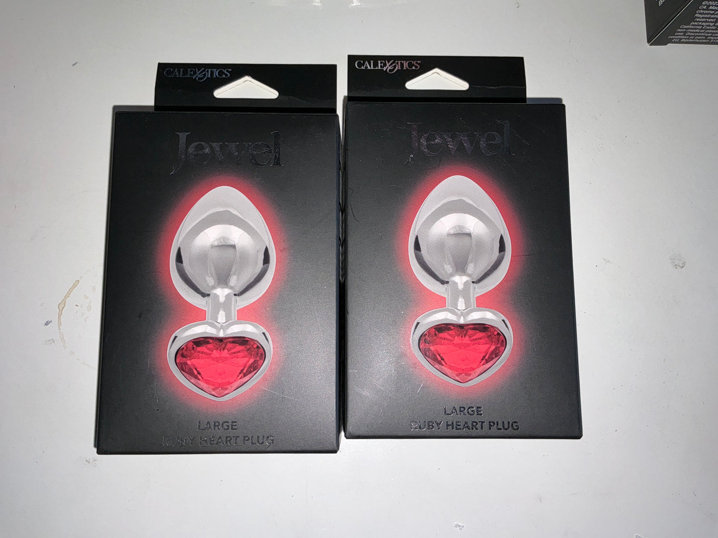 Large Ruby Heart Anal Plug