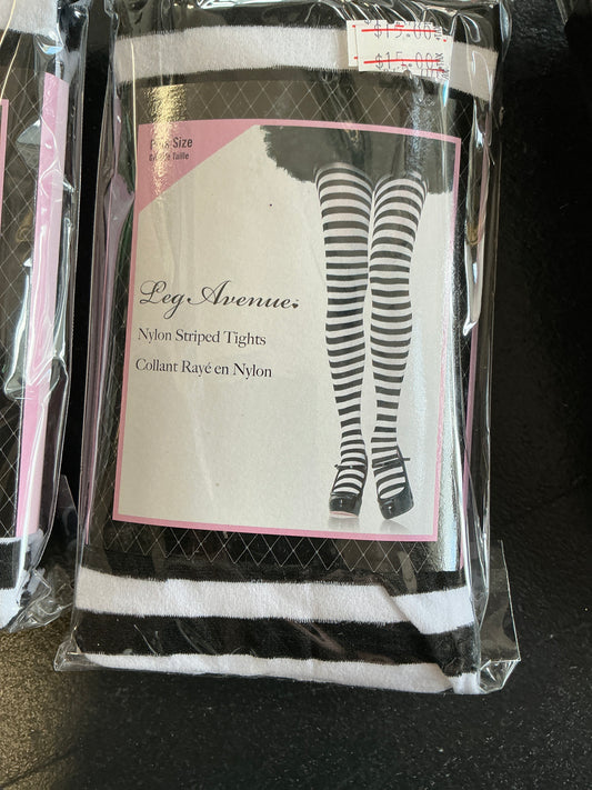 Plus size striped thigh high