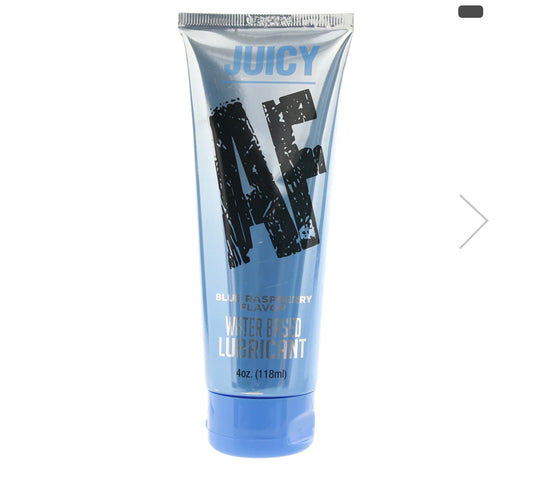 Juicy AF Water Based Flavored Lubricant Blue Raspberry 4oz