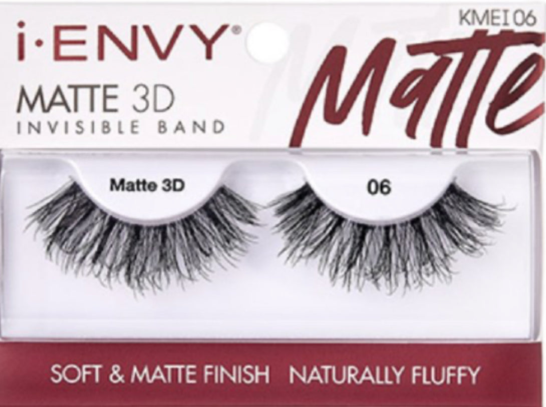 Kiss I Envy Matte 3D Invisible Band Eyelashes Soft & Matte Finish - Naturally Fluffy