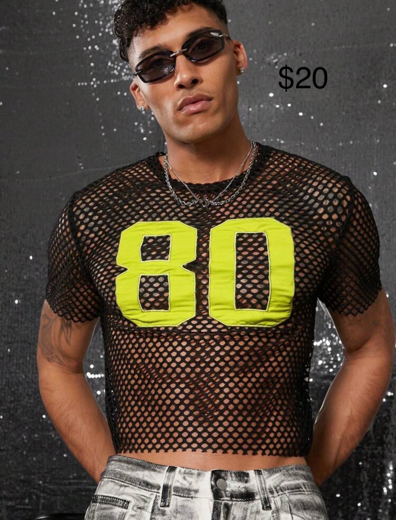 Lime and Black Mesh Shirt