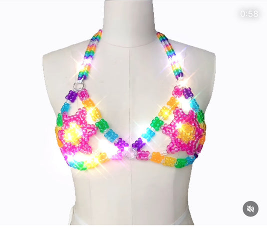 Beaded Bra rainbow