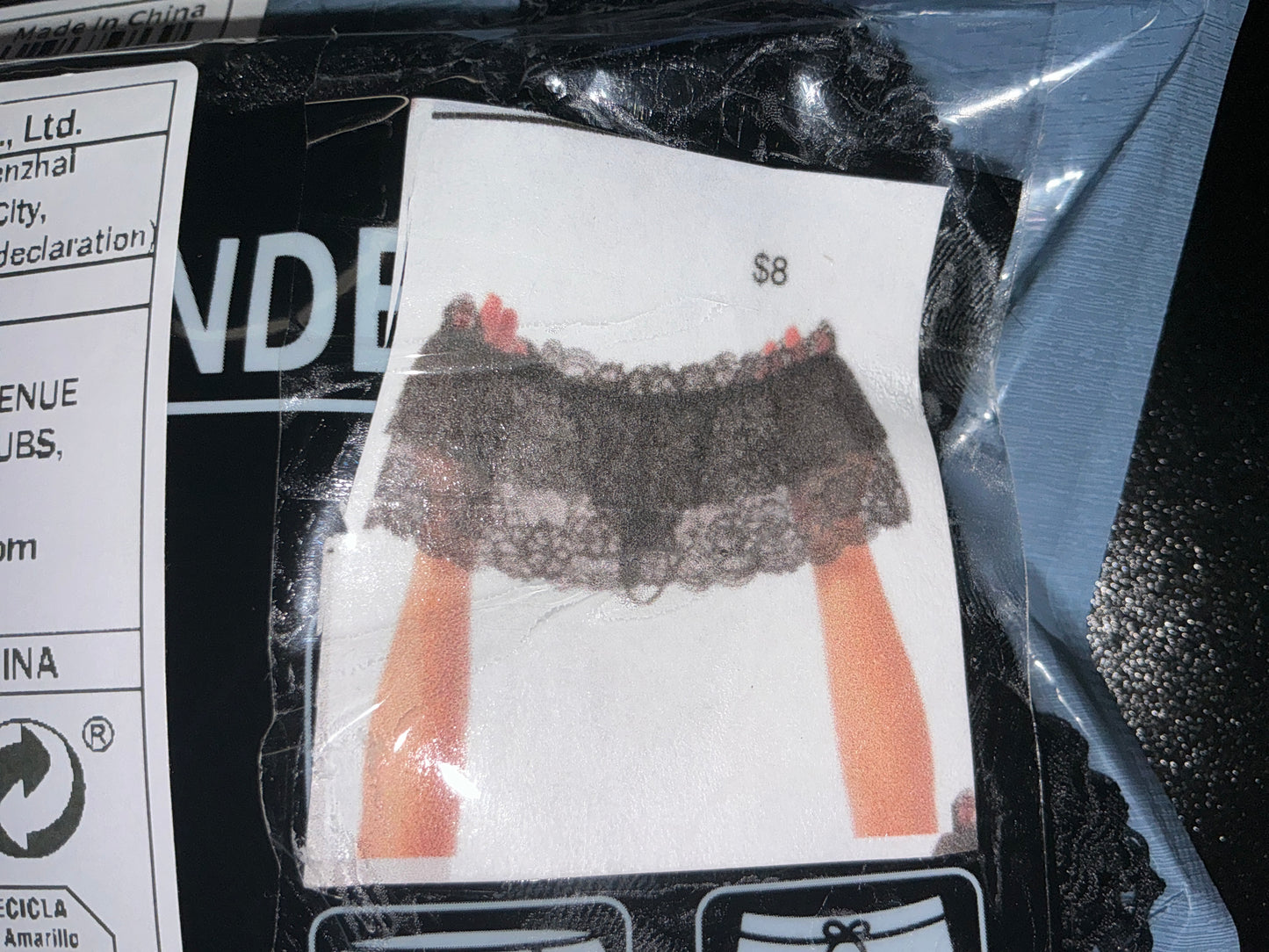 Black Ruffles Thong