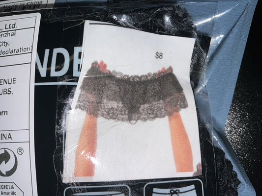 Black Ruffles Thong