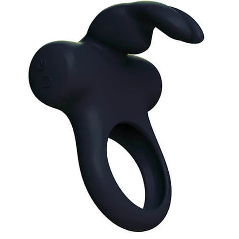 Frisky Bunny Vibrating Ring in Perfectly Black and Purple