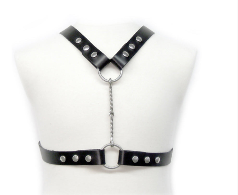 Twisted Bit Black Leather Harness