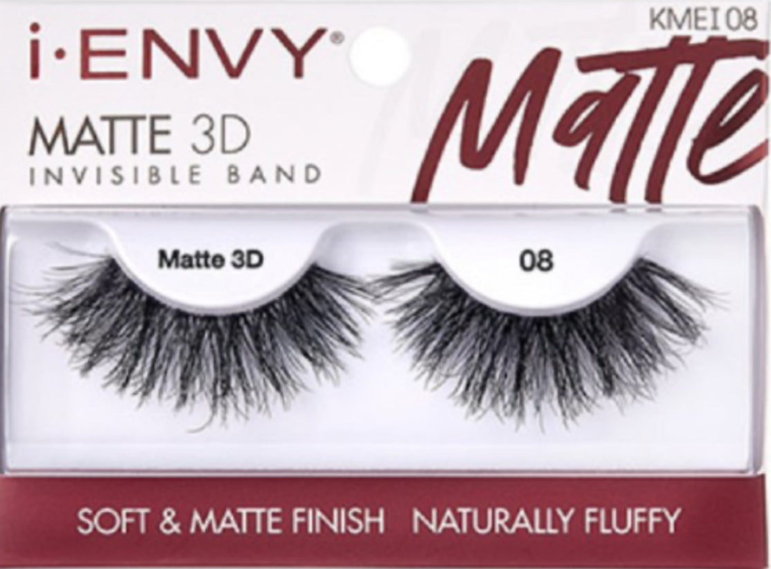 Kiss I Envy Matte 3D Invisible Band Eyelashes Soft & Matte Finish - Naturally Fluffy