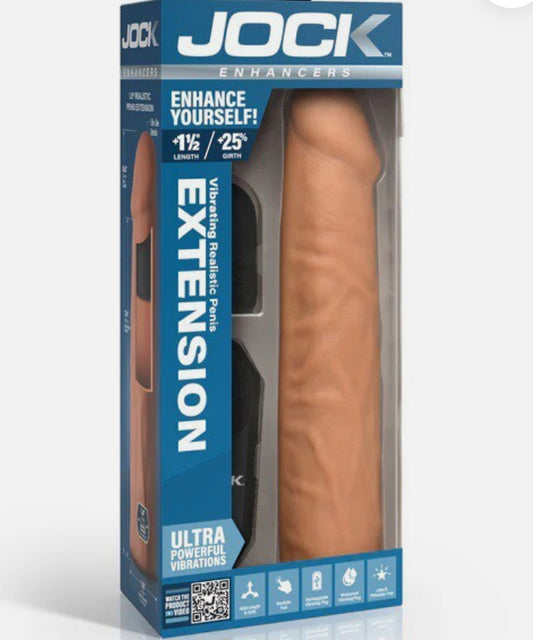 Curve Toys Jock Enhancers Vibrating Realistic Penis Extension w Remote Medium