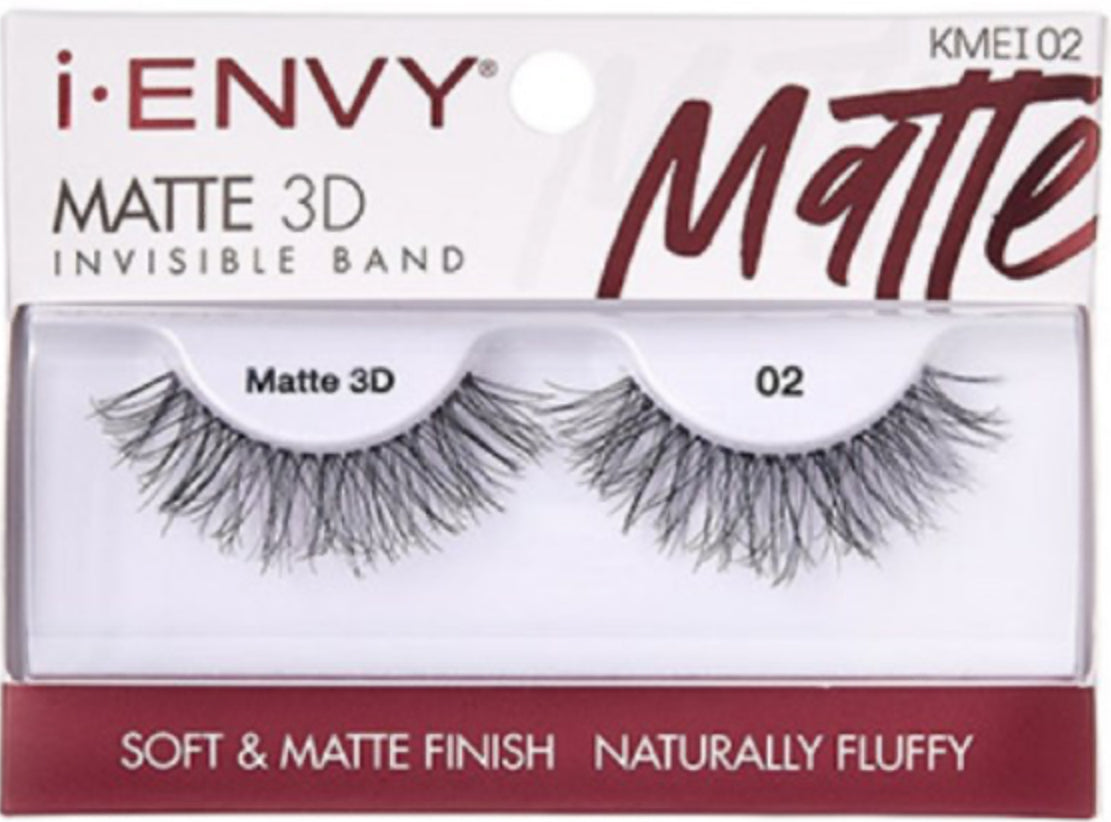 Kiss I Envy Matte 3D Invisible Band Eyelashes Soft & Matte Finish - Naturally Fluffy