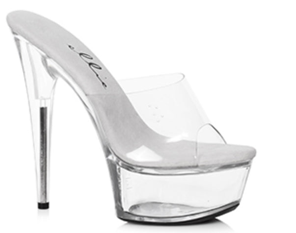 6" Pointed Stiletto Mule Clear