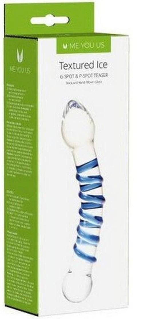ME YOU US Textured Ice G-Spot and P-Spot Teaser Glass Dildo