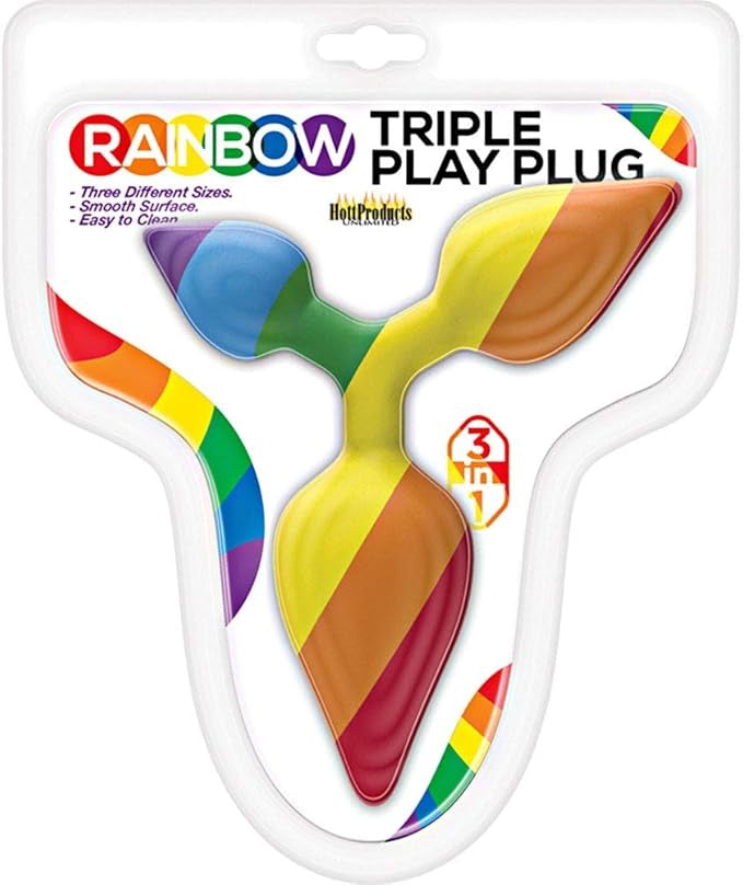 Rainbow Triple Play Butt Plug