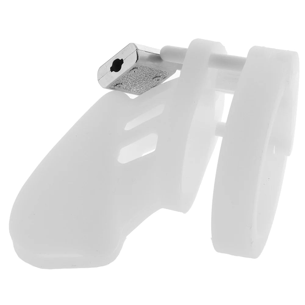 Silicone Chastity Cage in White