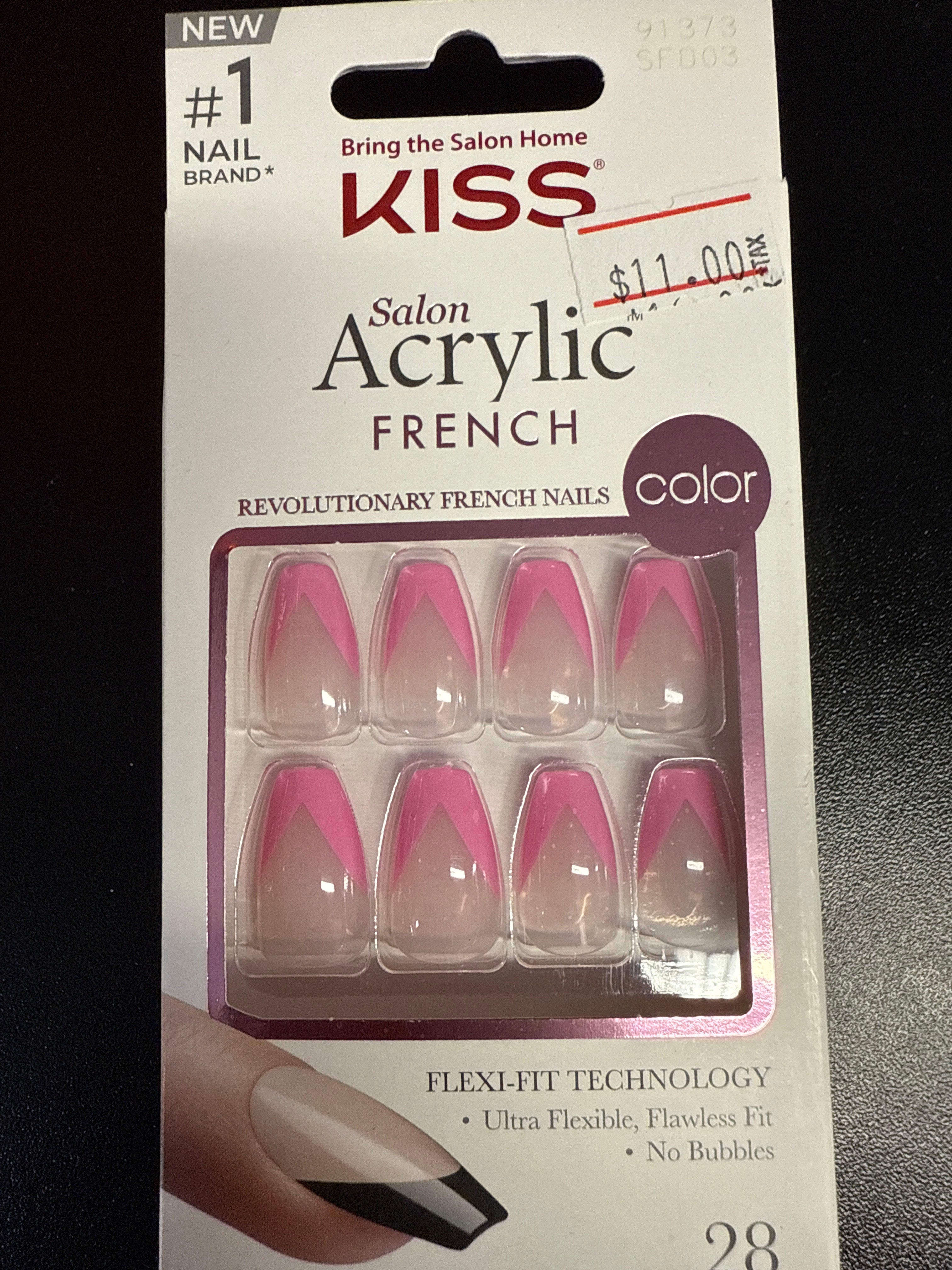 Kiss Salon Acrylic French Pink Nail