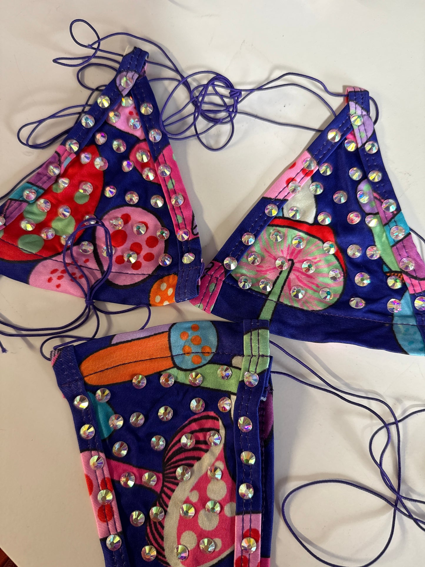 Mushroom, purple, micro bikini