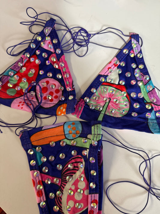 Mushroom, purple, micro bikini