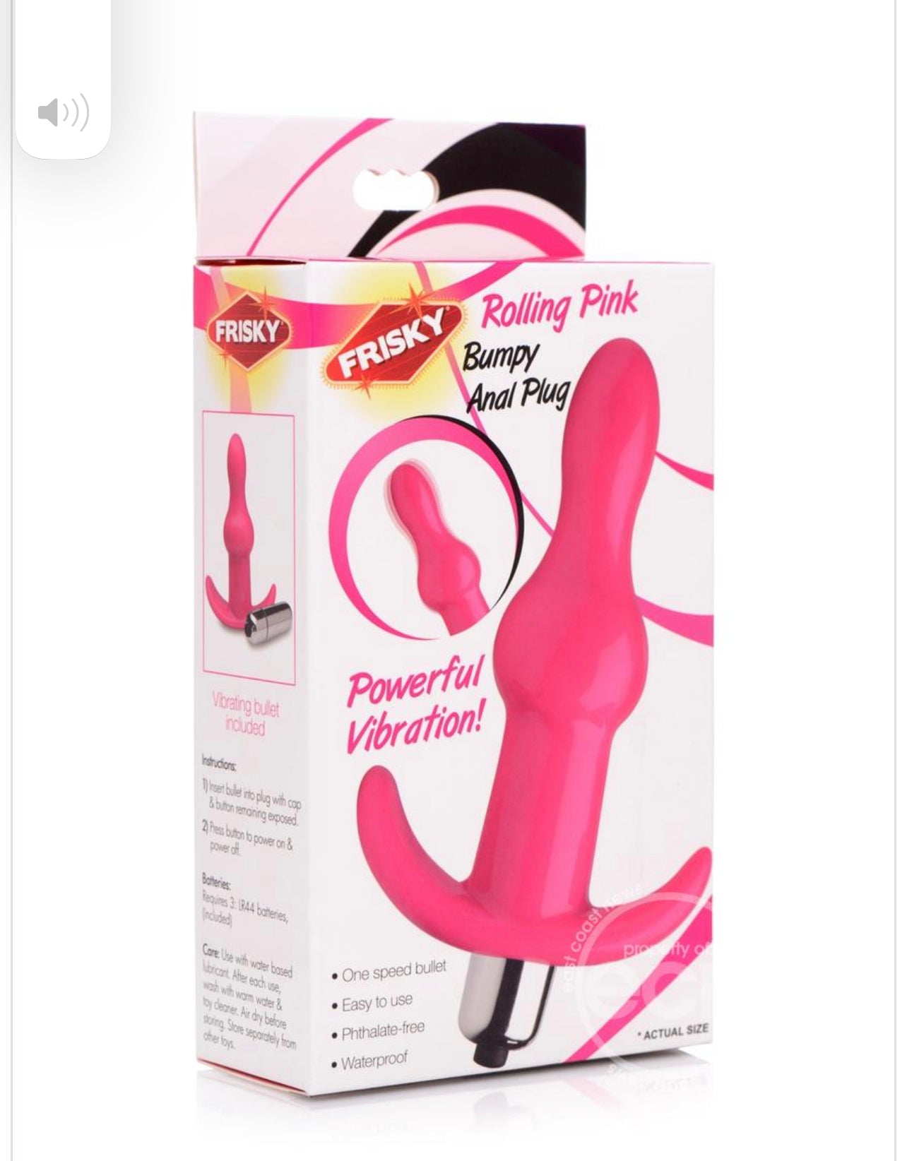 Frisky Rolling Pink Bumpy Vibrating Anal Plug – Pink