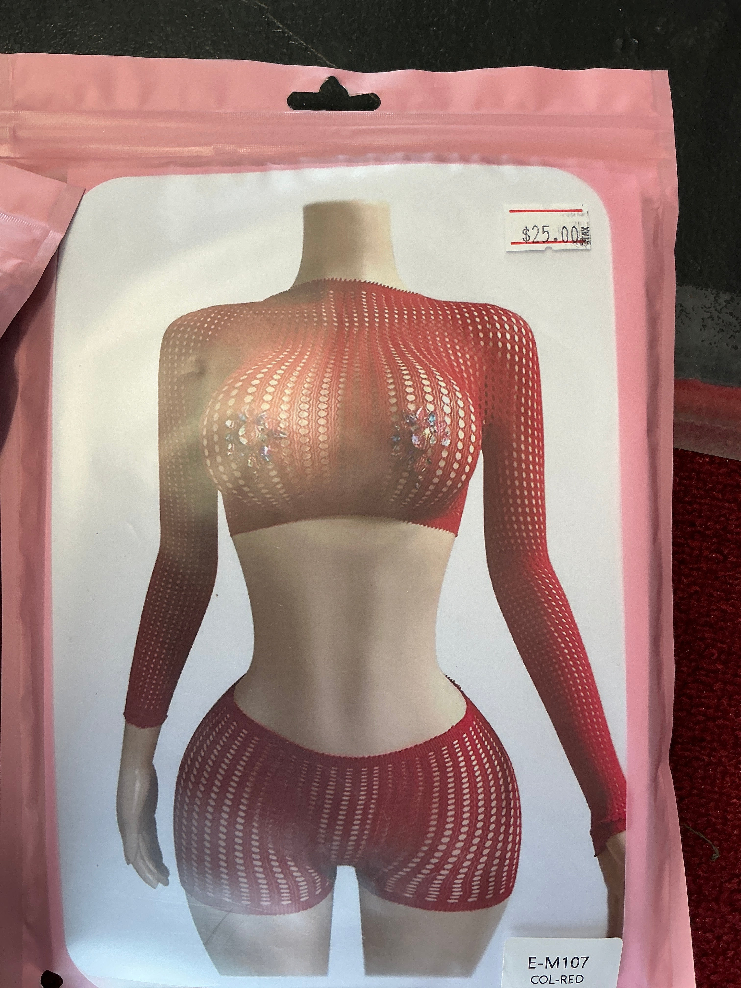 Mesh crop top and shorts