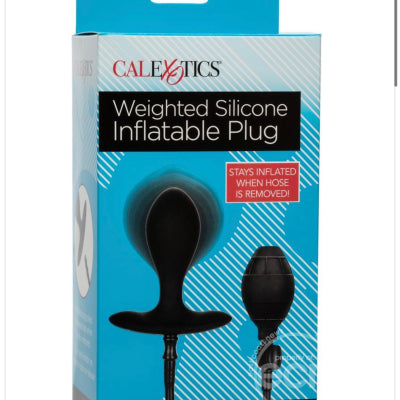 CalExotics Weighted Silicone Inflatable Plug - Black