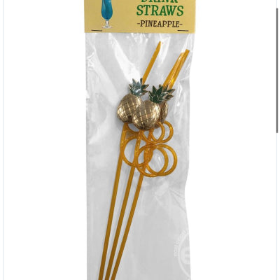 Tropical Drinking Straw - Pineapple (3 Per Pack)