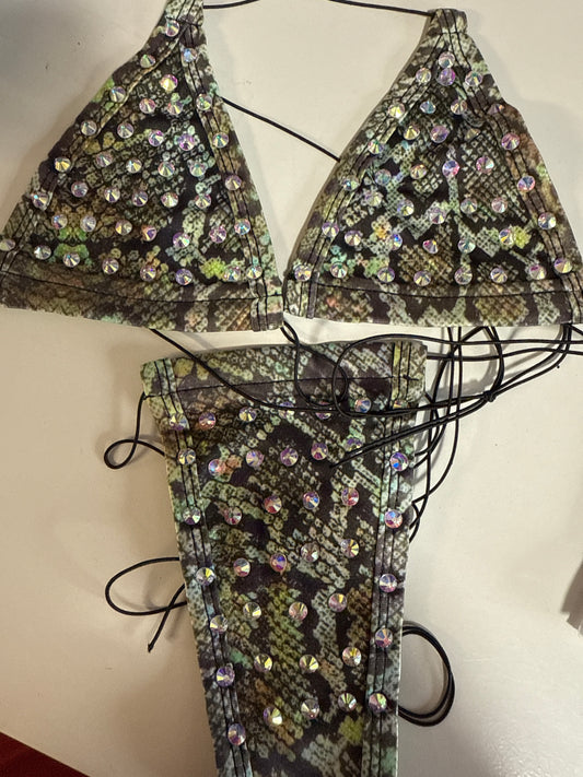Snake skin micro bikini
