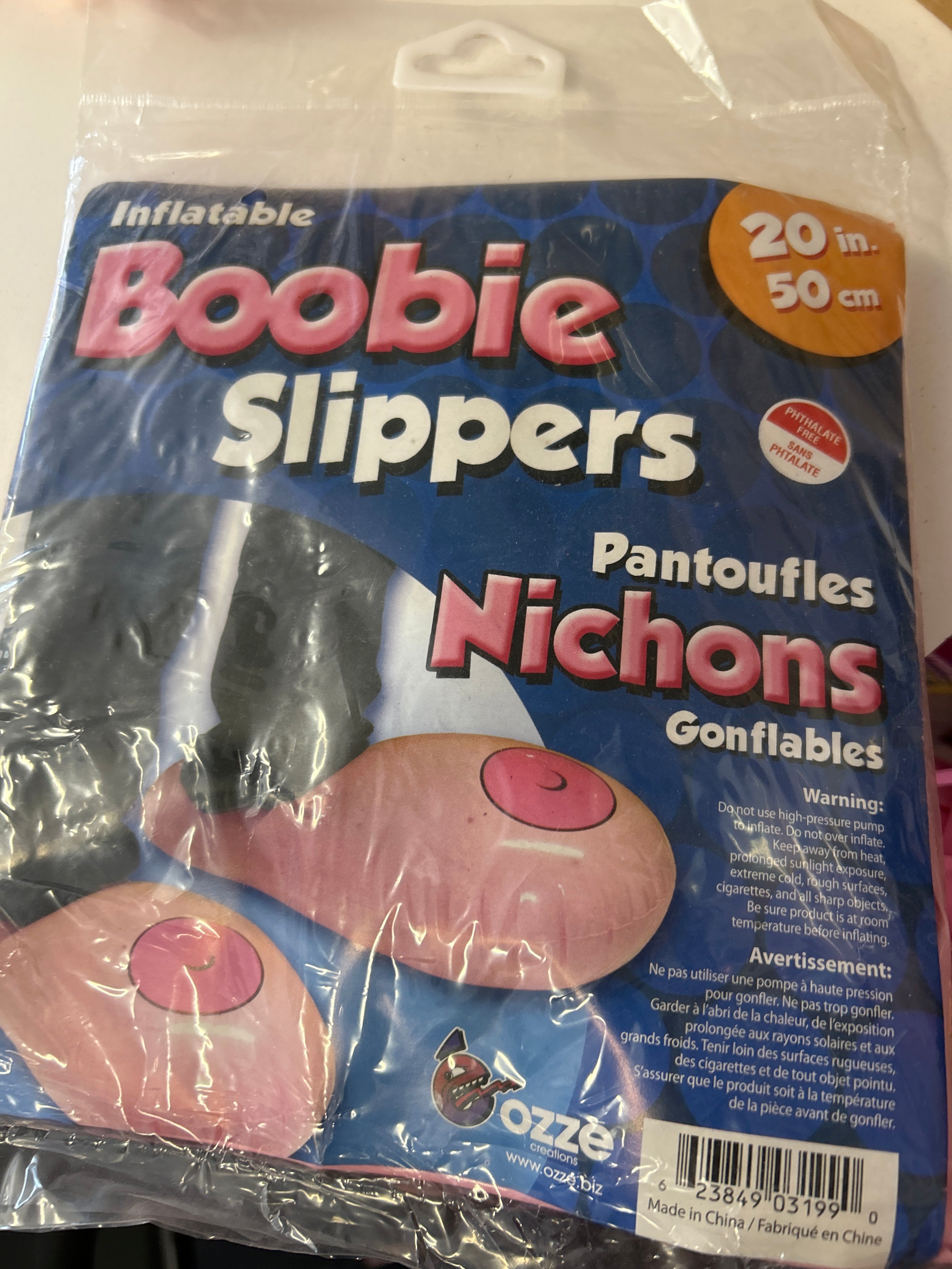 Inflatable boobie slippers