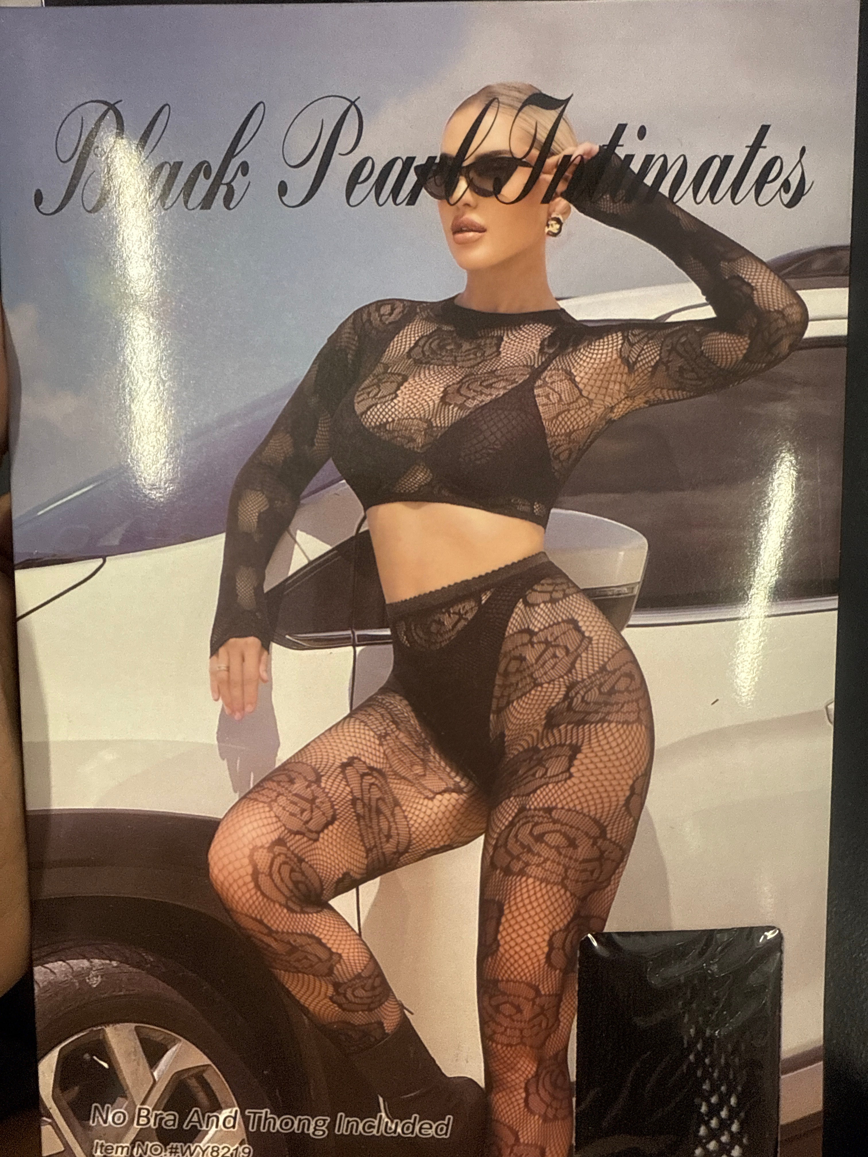 Rose fishnet set