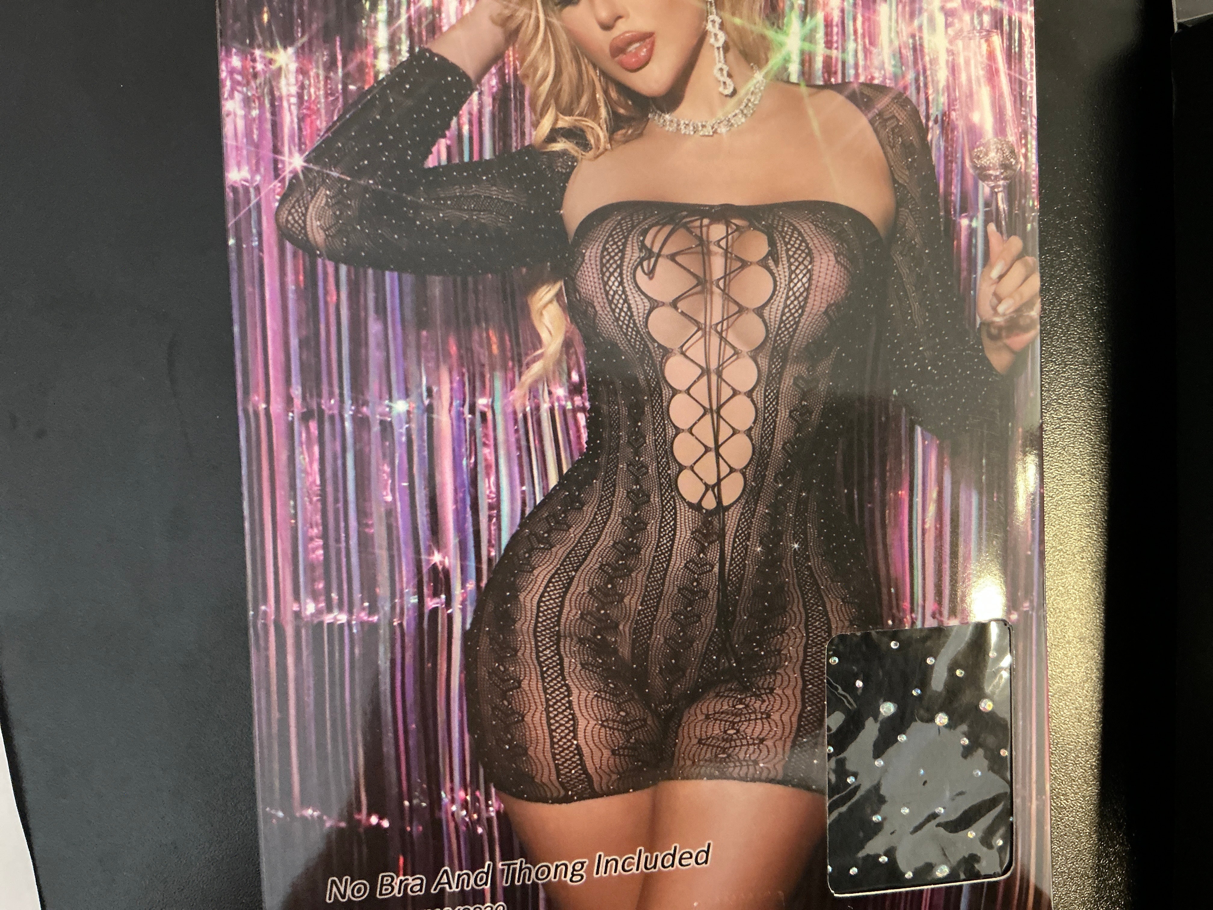 Black 2pc Bling Romper with Sleeves