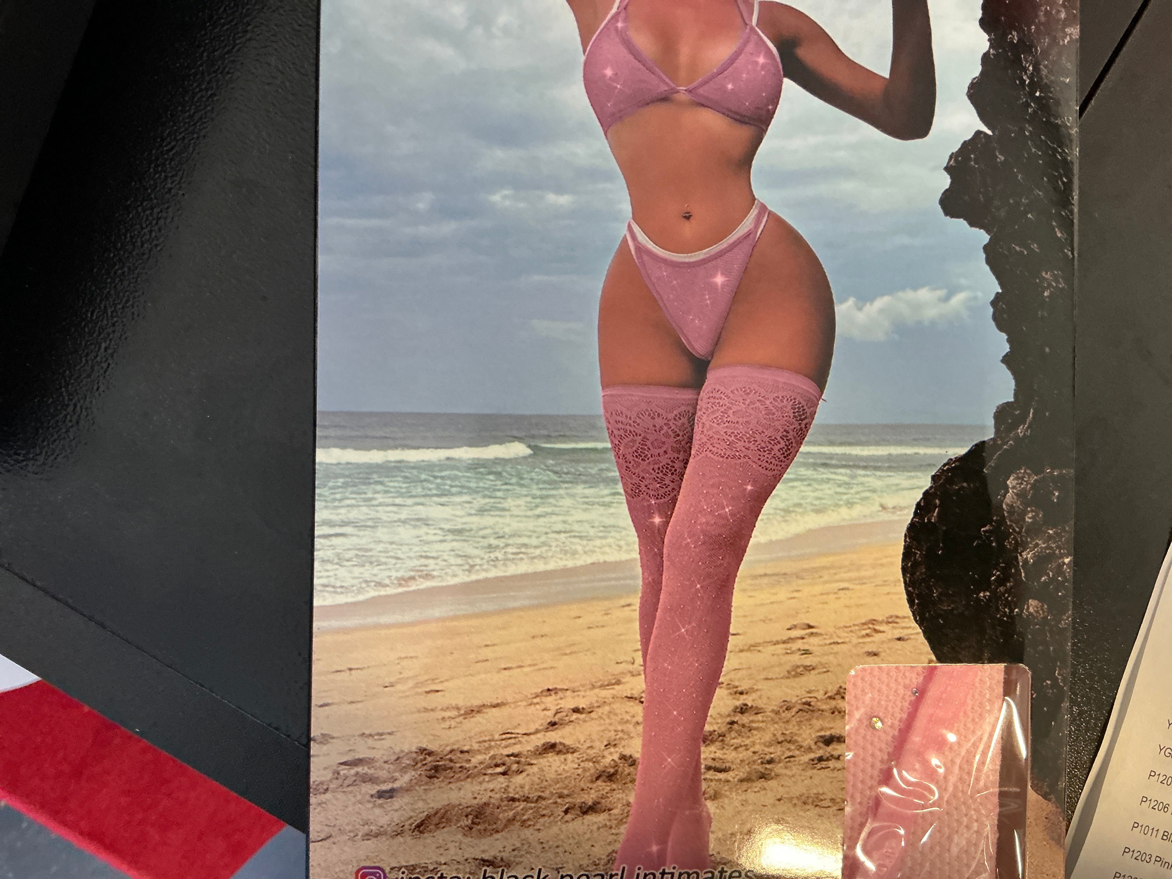 Cotton Candy Pink Bikini With Thigh-High