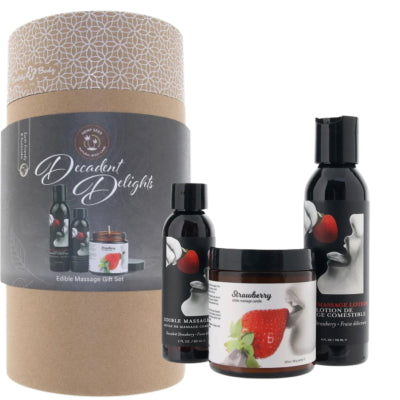 Decadent Delights - Strawberry Edible Massage Gift Box