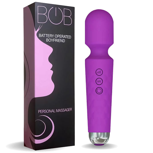 BOB – Personal Wand Massager Vibrator – Pink Color -Black Color - Purple Color