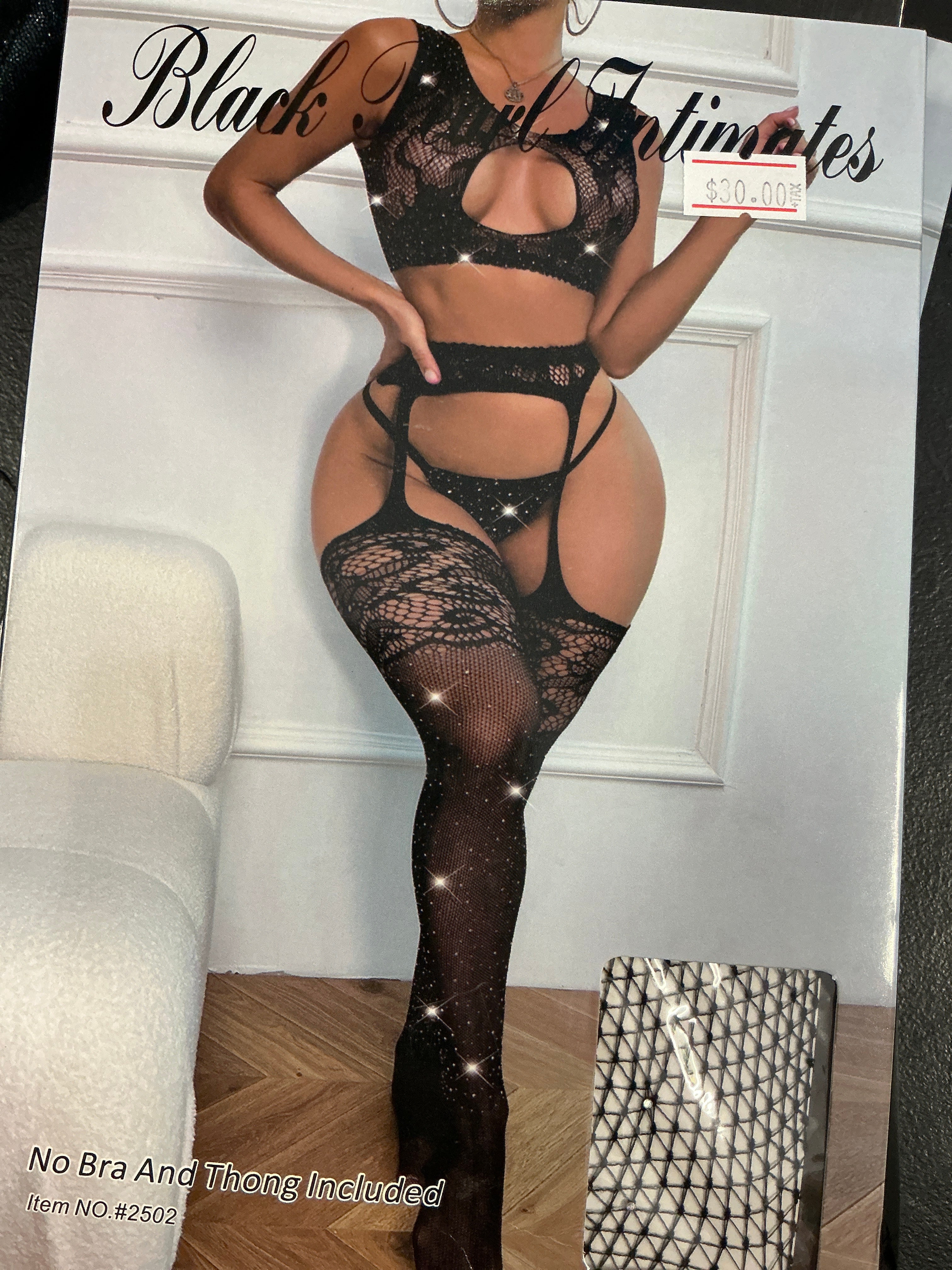 Bodystocking 3 Piece Set - Black