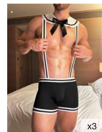 Black and white one piece For Men