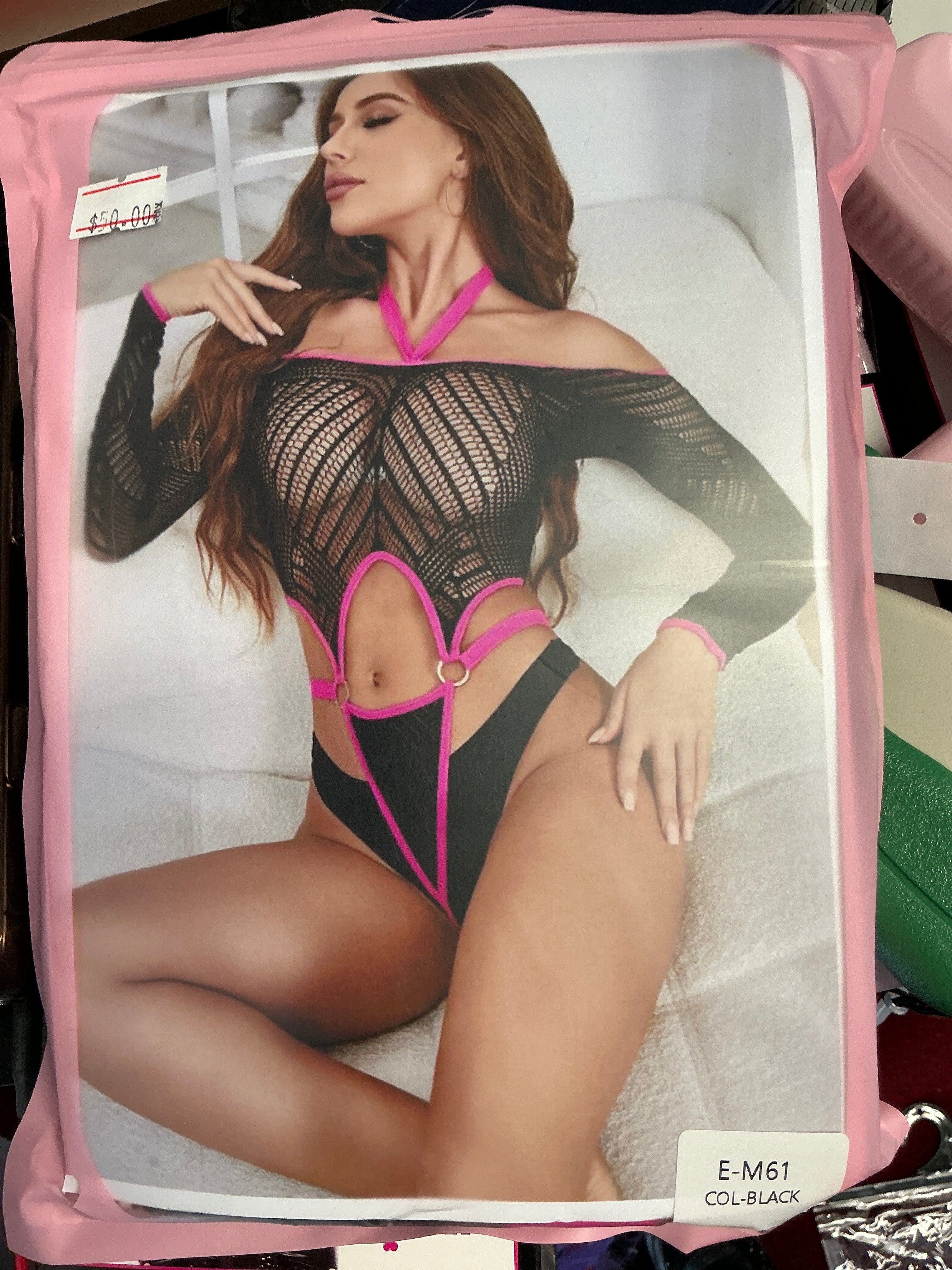 Black pink Body suit