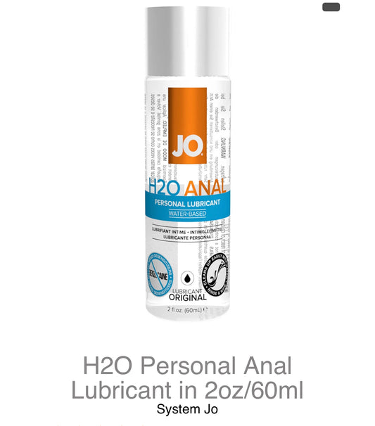 H2O Personal Anal Lubricant in 2oz/60ml