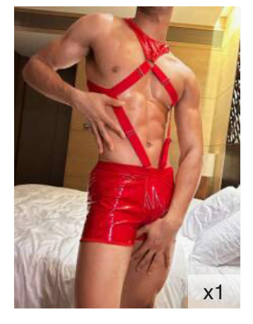Red látex For Men 2pc