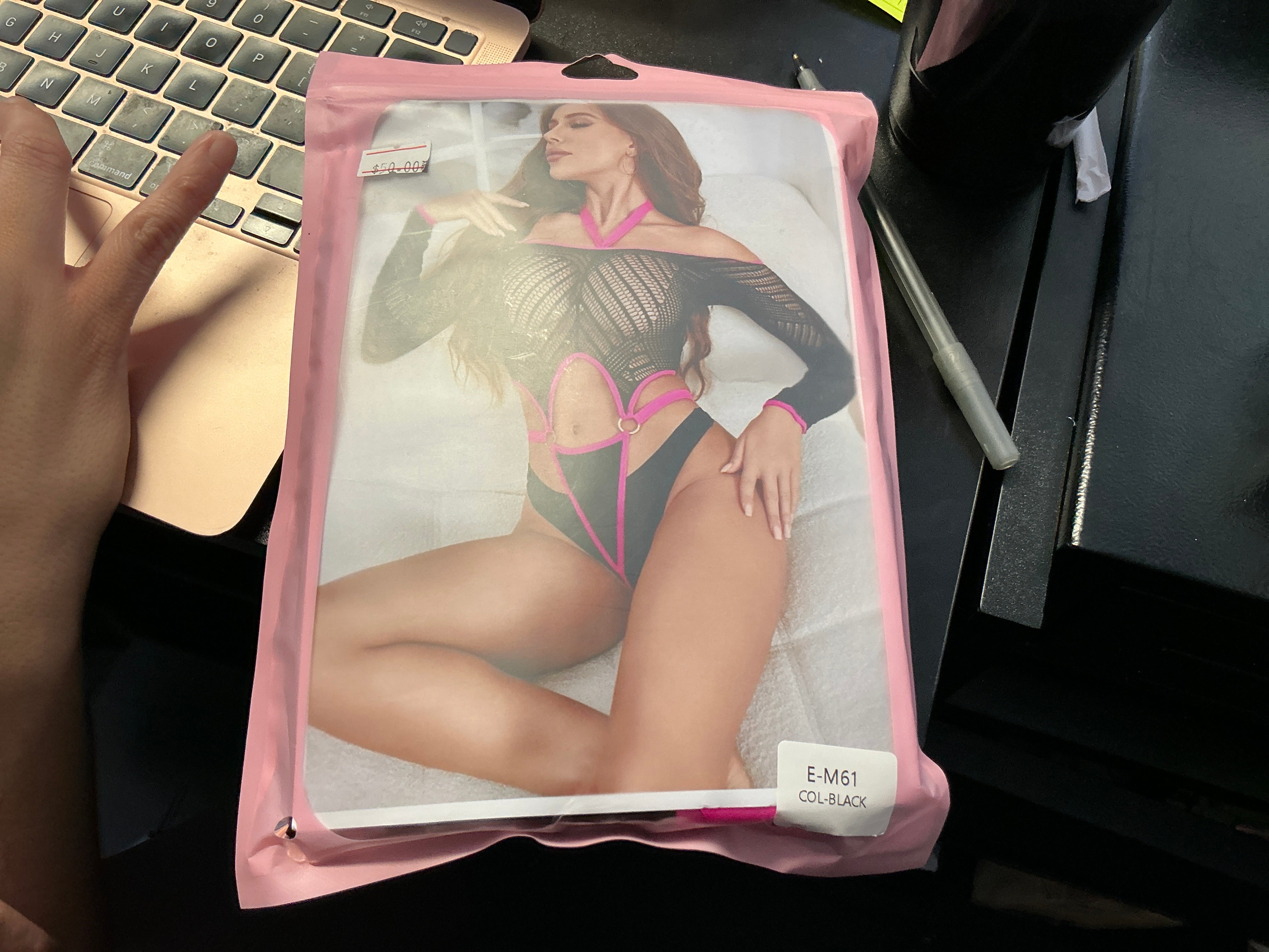 Black and pink one piece