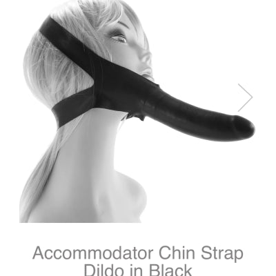 Accommodator Chin Strap Dildo in Black