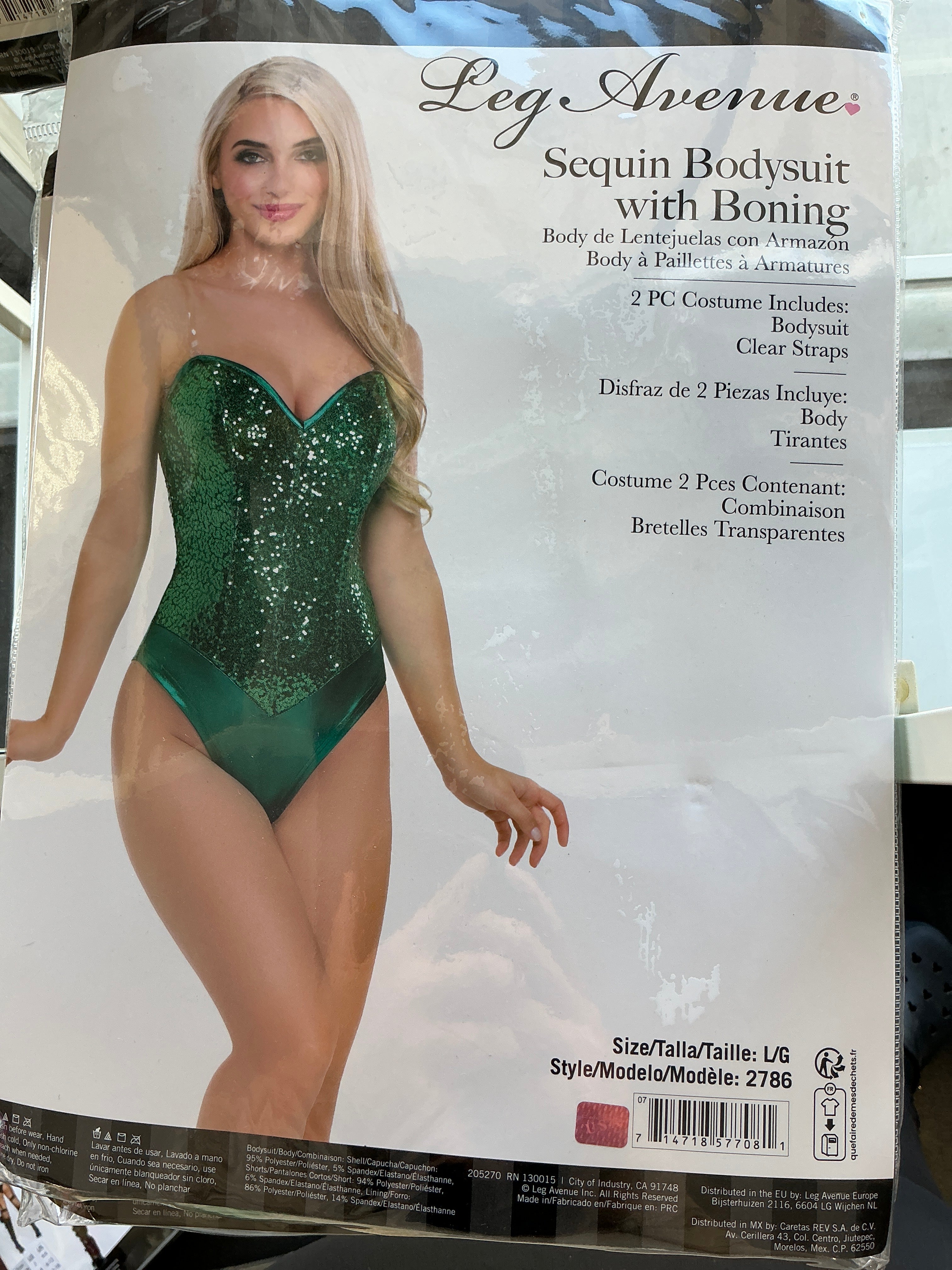 Green bodysuit with sequins ￼