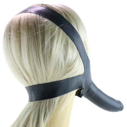 Accommodator Chin Strap Dildo in Black