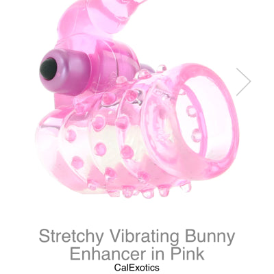 Basic Essentials Stretchy Vibrating Bunny Enhancer