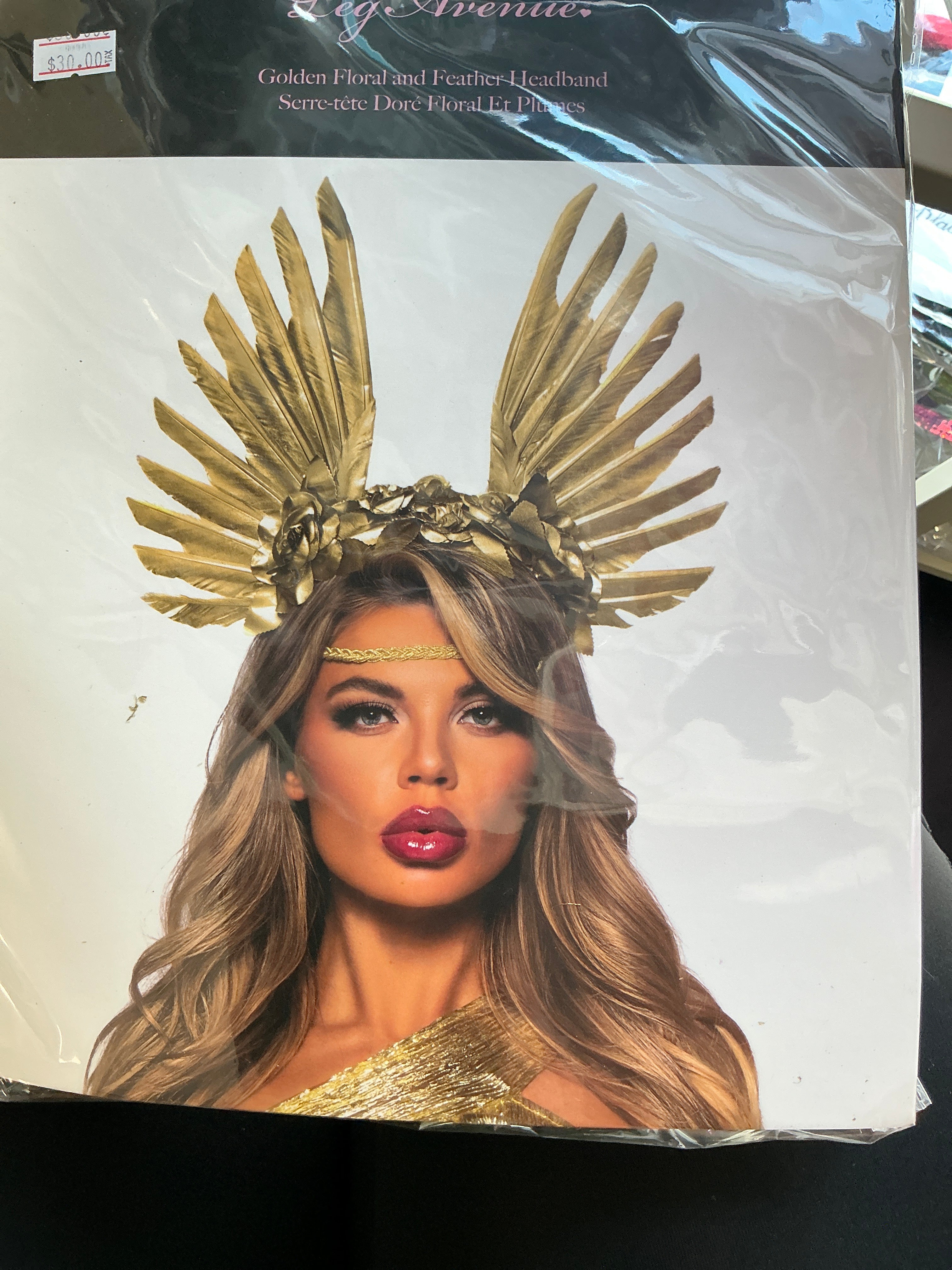 Golden feather, headband