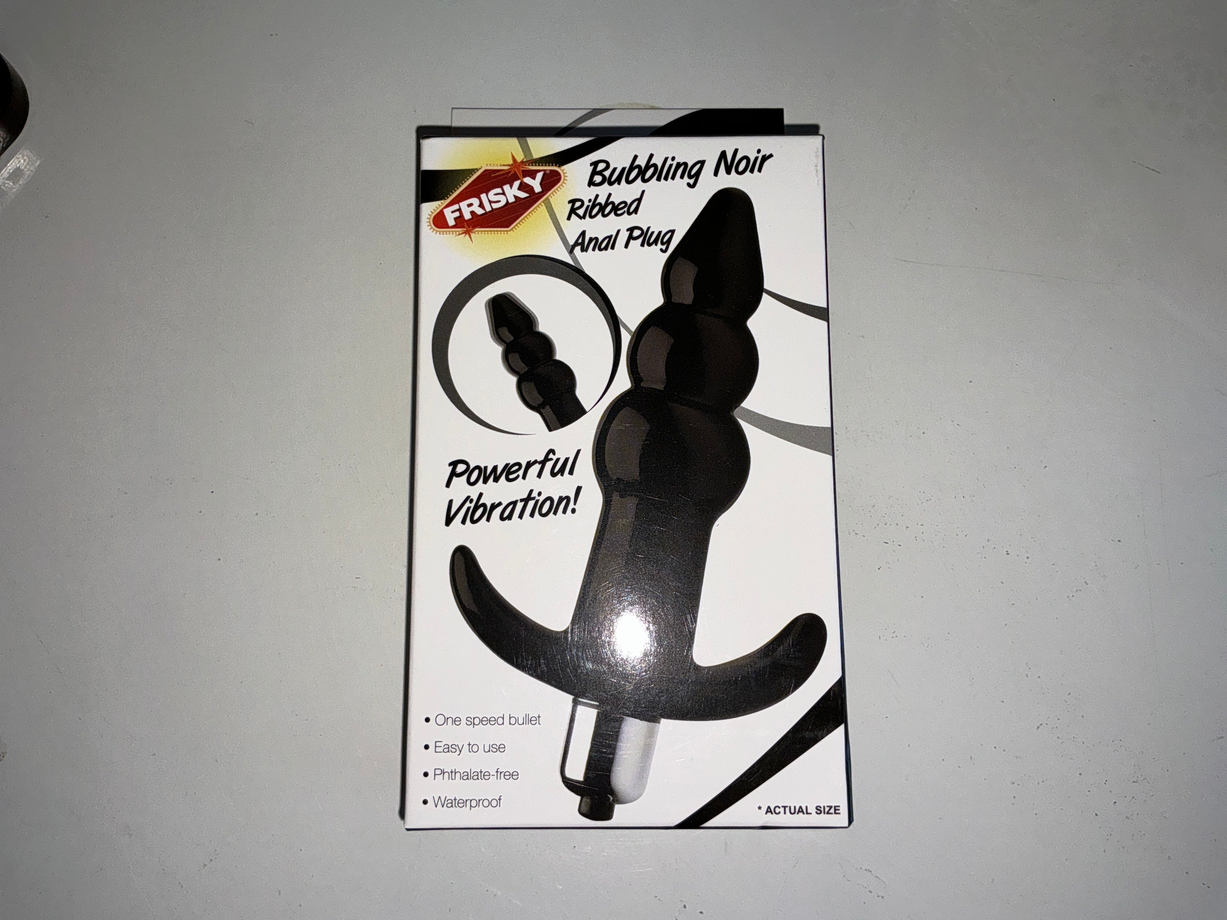 Frisky Bubbling Noir Ribbed Anal Plug Black