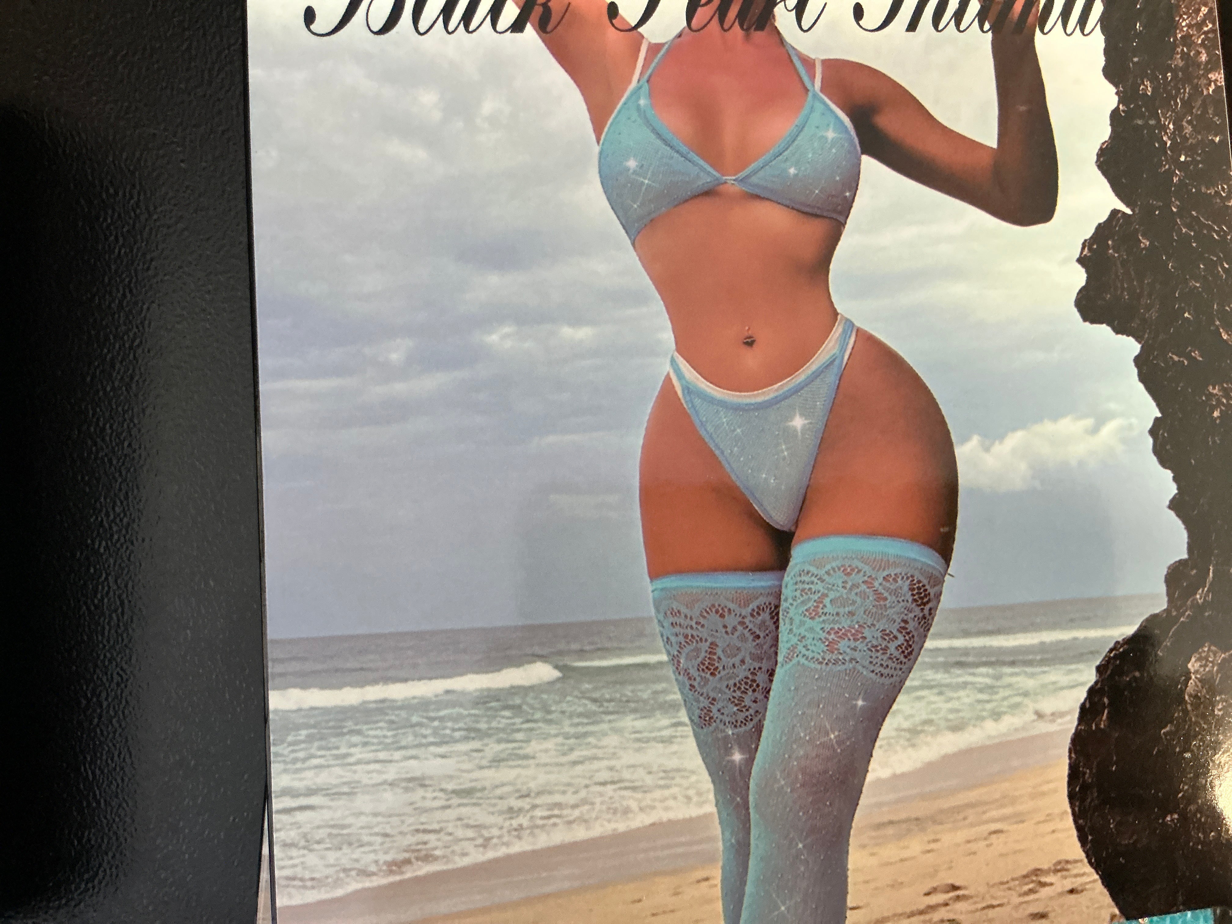 Baby Blue Bikini With Thigh-High