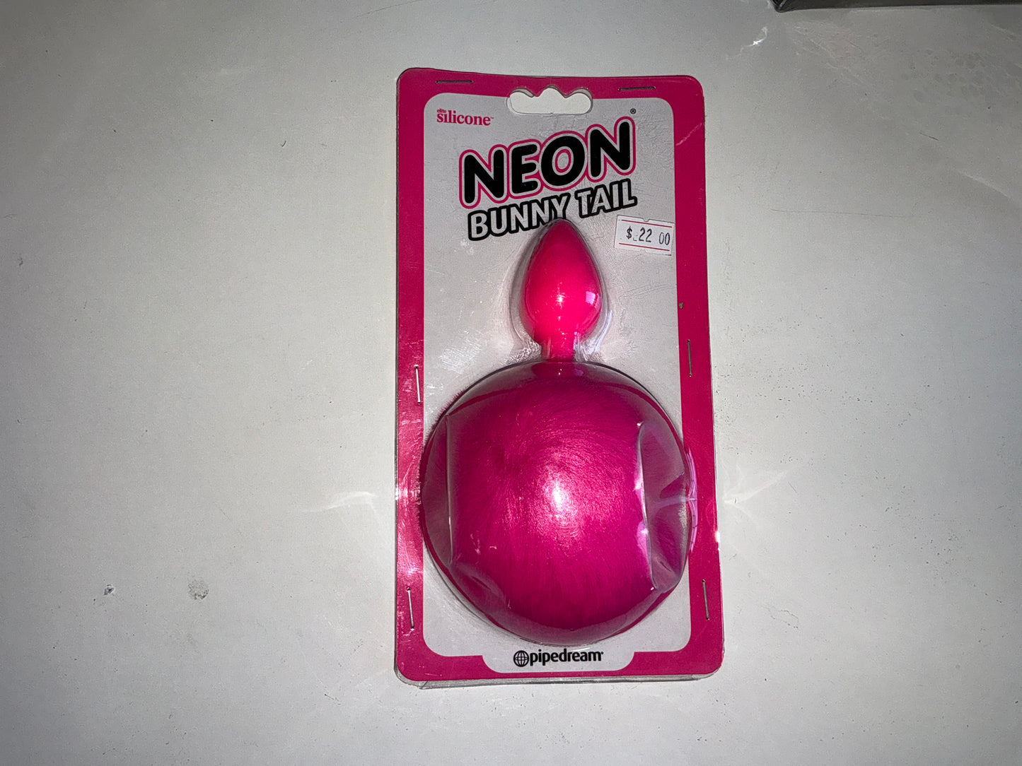 Neon Bunny Tail anal play