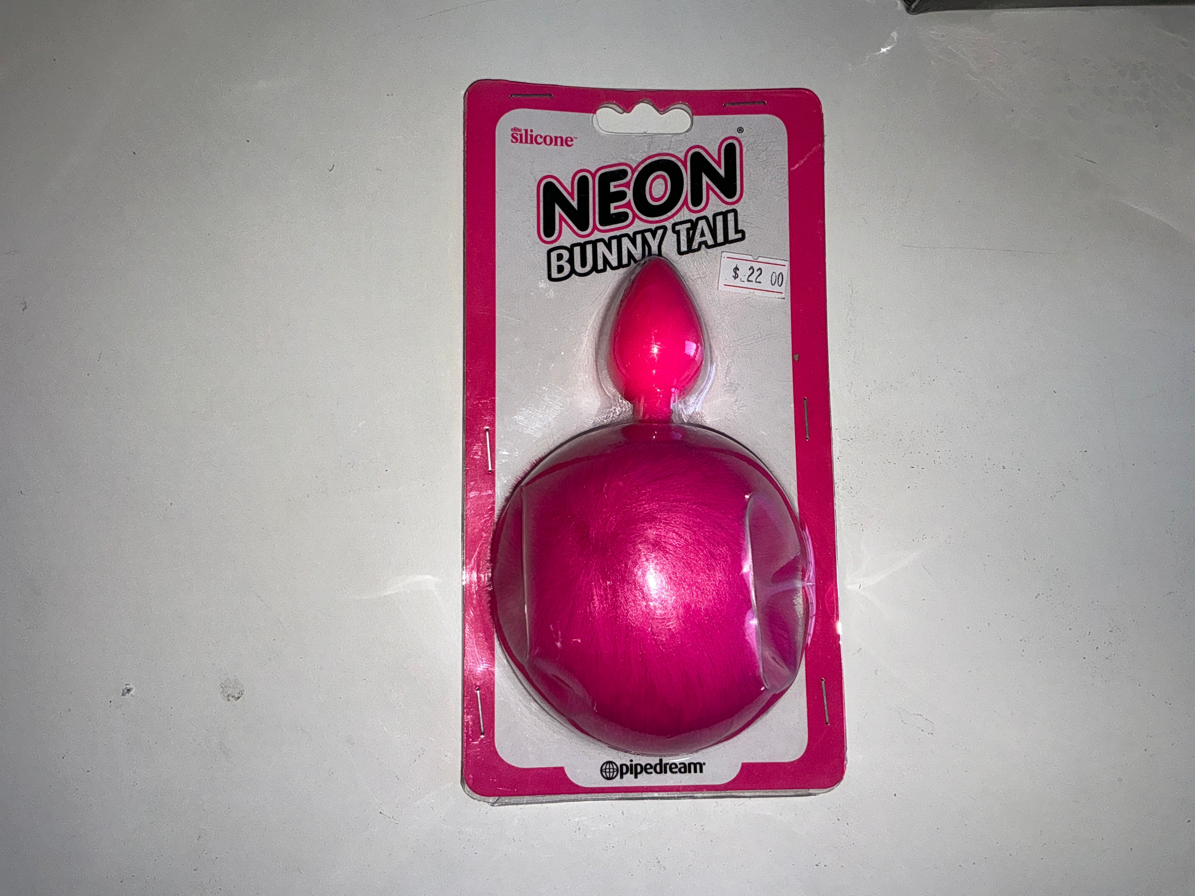 Neon Bunny Tail anal play