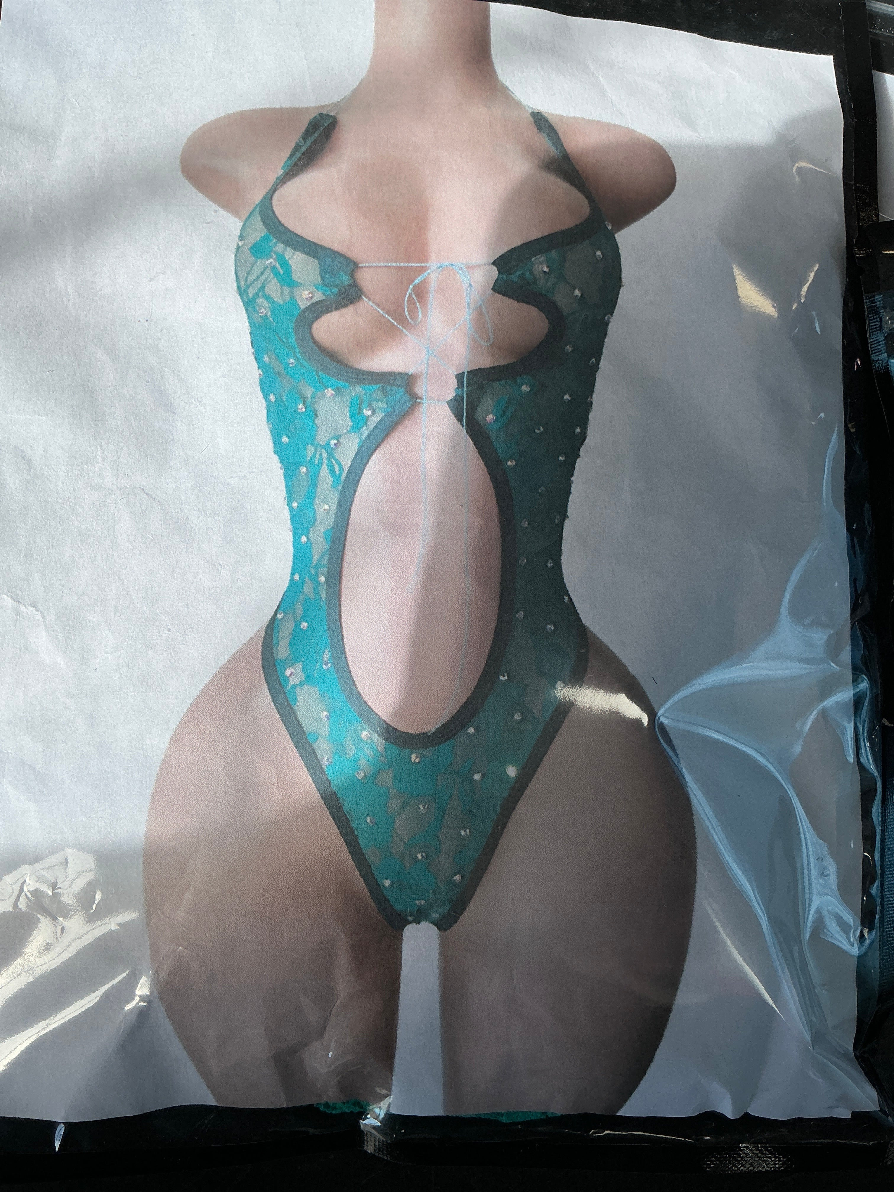 Tie Front One Piece mesh