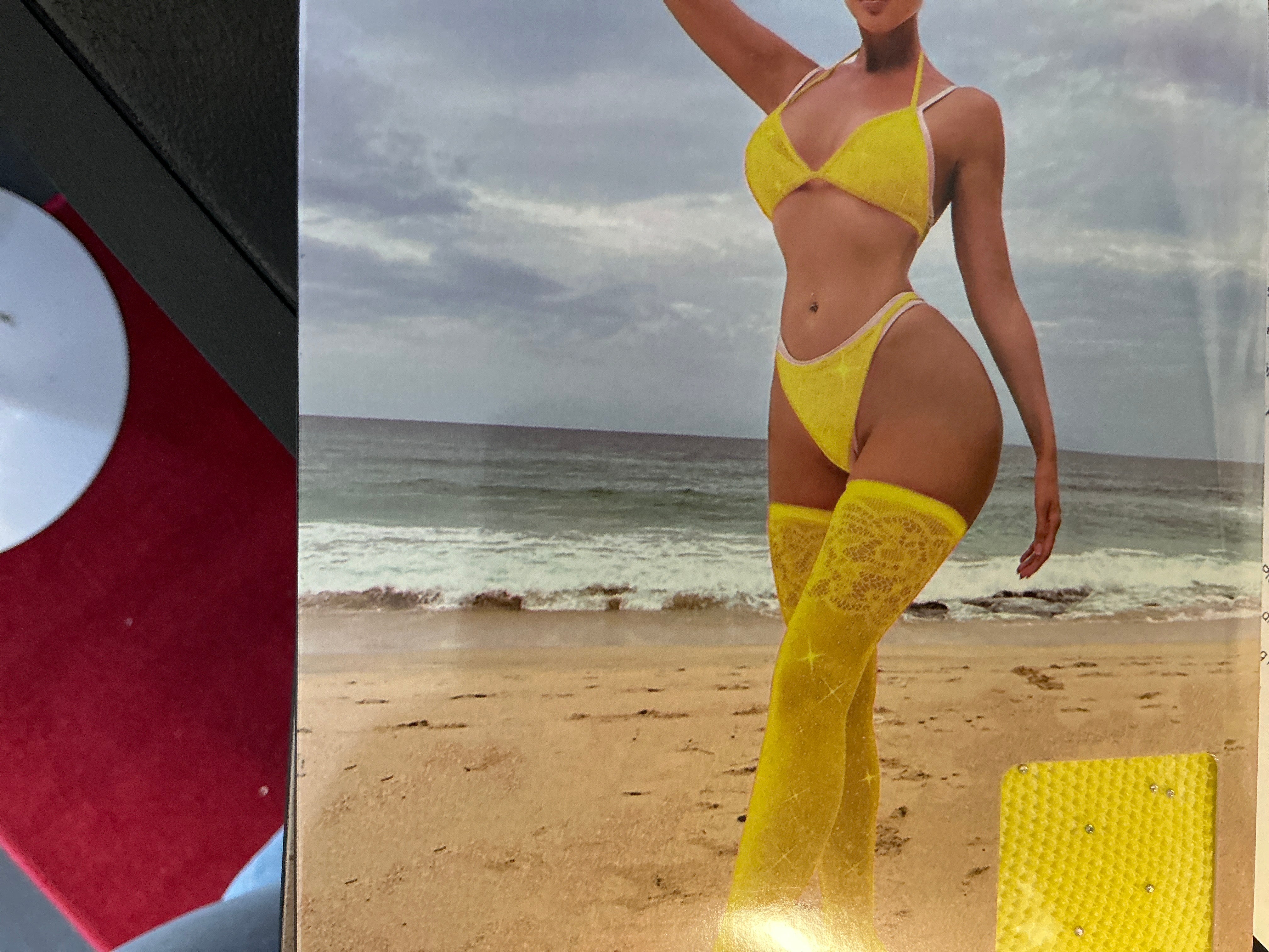 Yellow Bikini With Thigh-High