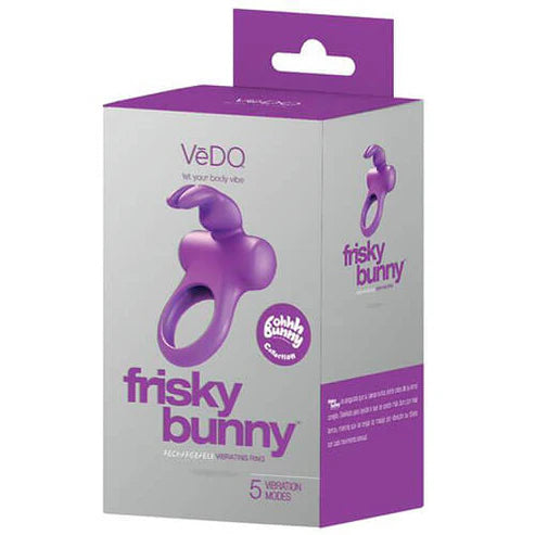 Frisky Bunny Vibrating Ring in Perfectly Black and Purple